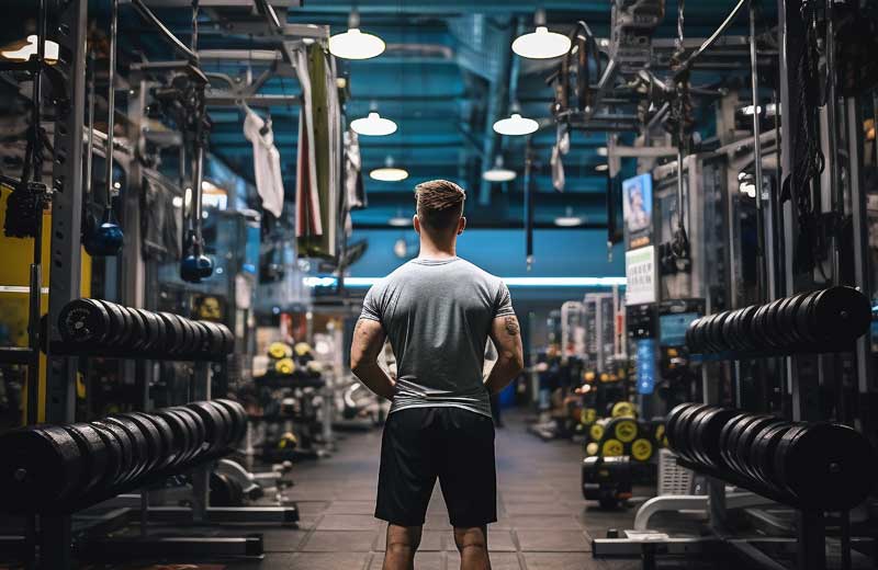 athletic man practicing gymnastics keep fit